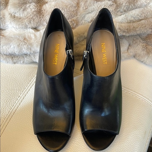 Nine West Black Peep Toe Ankle Boots - Picture 2 of 8